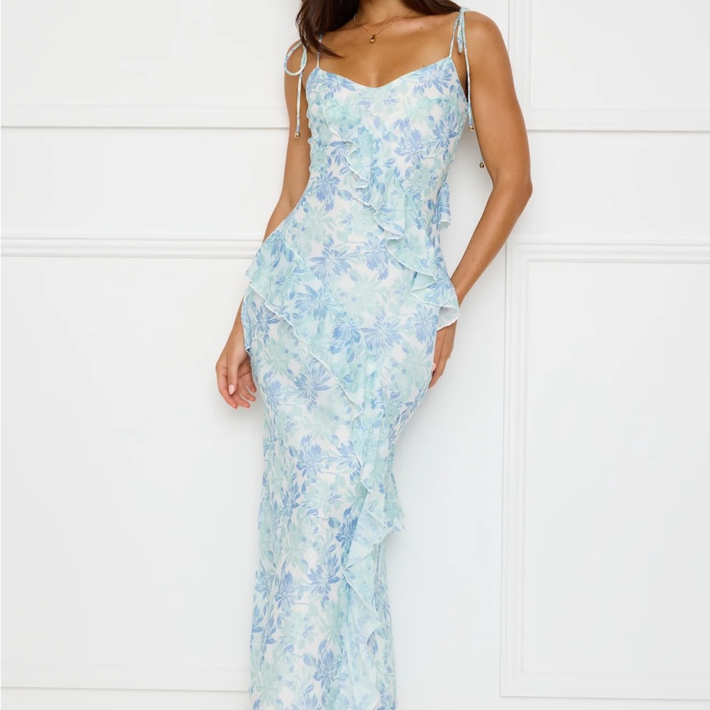 Hello Molly Blue Botanic Ballet Floral Maxi Dress